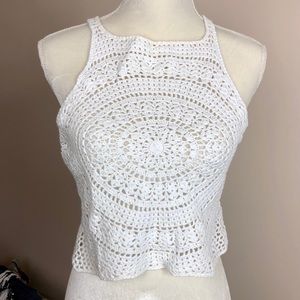 NWT Medium White Knit Crop Top